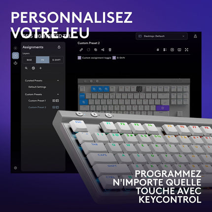 Clavier gamer sans fil LOGITECH G515 Lightspeed TKL tactile