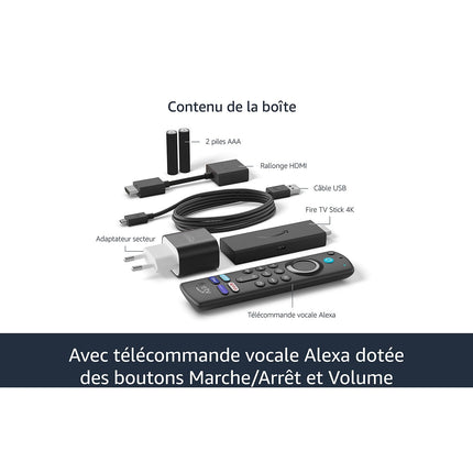 Passerelle multimédia AMAZON Fire TV Stick 4K avec télécommande Alexa