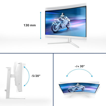 Ecran PC Gamer PHILIPS Evnia 27M2C5501 27" Incurvé QHD 180Hz Fast VA HDR10 Ambiglow