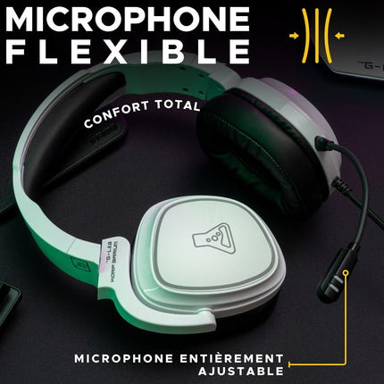Casque gamer THE G-LAB KORP BARIUM Blanc