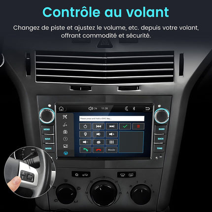 Autoradio connecté JUNSUN pour Opel Corsa D/Astra H noir 7"Carplay