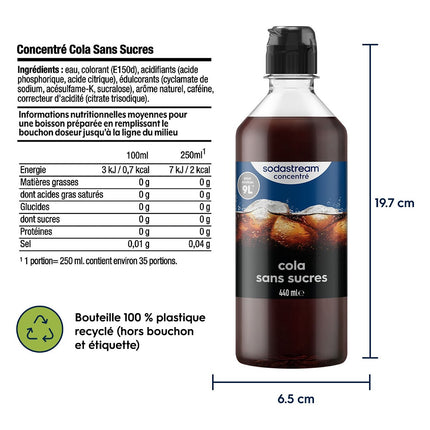 Concentré SODASTREAM COLA SANS SUCRES 440ml