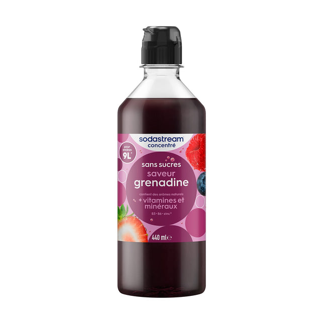 Concentré SODASTREAM saveur grenadine sans sucres 440mL