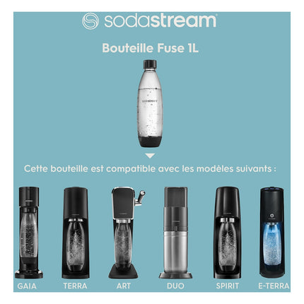 Bouteille SODASTREAM 1L lave-vaisselle Fuse Métal