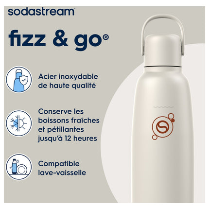 Bouteille isotherme SODASTREAM Gourde Fizz & Go Cool sable