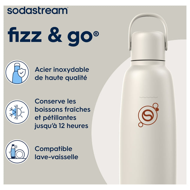Bouteille isotherme SODASTREAM Gourde Fizz & Go Cool sable