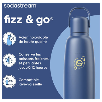 Bouteille isotherme SODASTREAM Gourde Fizz & Go Cool bleue