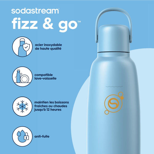 Bouteille isotherme SODASTREAM Fizz & Go Cool bleu ciel