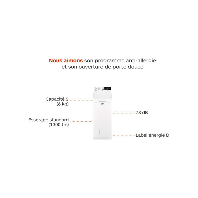 Lave linge top ELECTROLUX EW6T4364DM Reconditionné