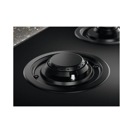 Plaque gaz ELECTROLUX KGG643753K - 4 foyers Verre Noir et Grilles Fonte