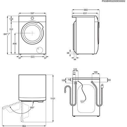 Lave linge hublot AEG LFR95A116S Reconditionné