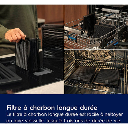 Plaque induction aspirante ELECTROLUX KCC84440 - Hotte centrale intégrée 80cm