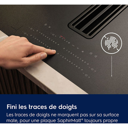 Plaque induction aspirante ELECTROLUX KCC73443CZ SaphirMatt - Hotte intégrée et Anti-rayures