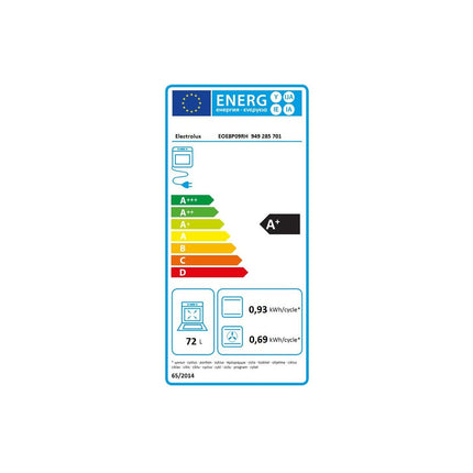 Four encastrable ELECTROLUX EOE8P09RH Pyrolyse Ouverture latérale Droite, Écran tactile 72L