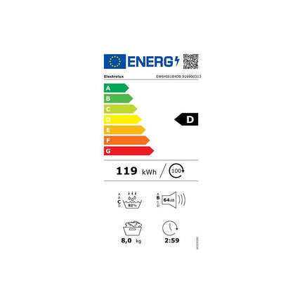 Sèche linge pompe à chaleur ELECTROLUX EW6HI6184DB