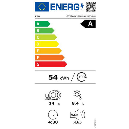 Lave vaisselle encastrable AEG GT7200A2SNM
