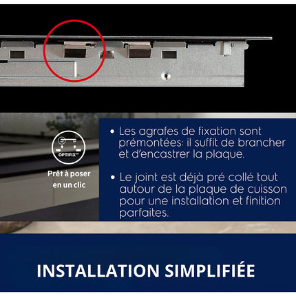 Plaque induction ELECTROLUX LIB60320CL Matt - Finition Noir Mat 3 foyers