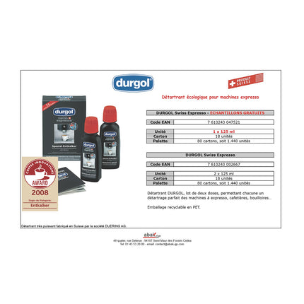 Détartrant DURGOL Swiss espresso 2x125ml