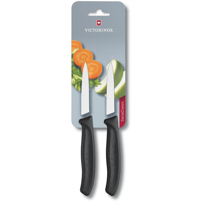 Couteau d'office VICTORINOX 8CM NOIR x 2