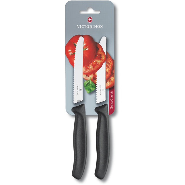 Couteau à tomates VICTORINOX TOMATE 11CM NOIR x 2