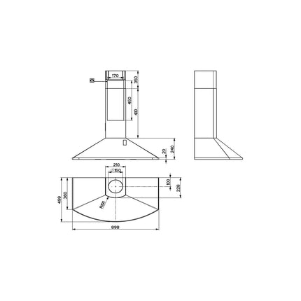 Hotte décorative murale ROBLIN 50 16 00 6