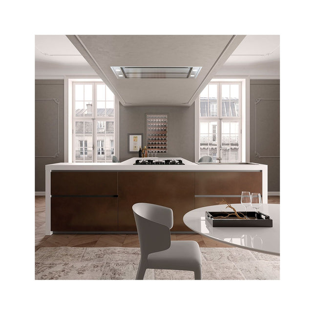 Hotte plafond ROBLIN INSPIRATION 1000 VERRE BLANC SANS MOTEUR