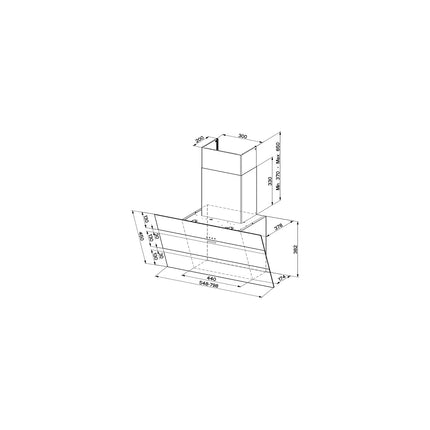 Hotte décorative murale inclinée FABER STEELMAX 800 /INOX