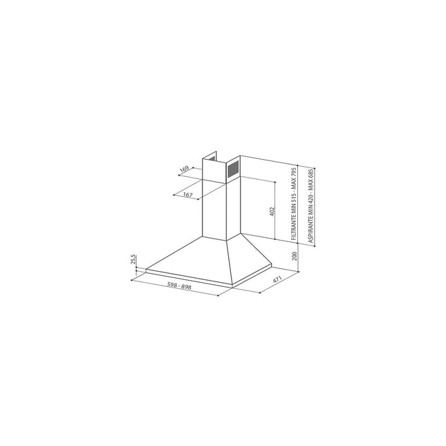 Hotte décorative murale FABER VALIA 600 INOX