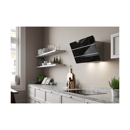 Hotte décorative murale inclinée ROBLIN CAMELIA 800 VERRE NOIR