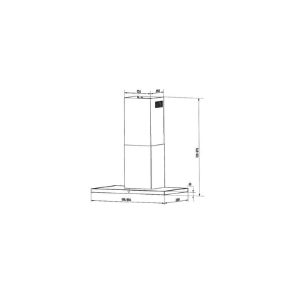 Hotte décorative murale FABER TSPG 600 INOX/VERRE NOIR