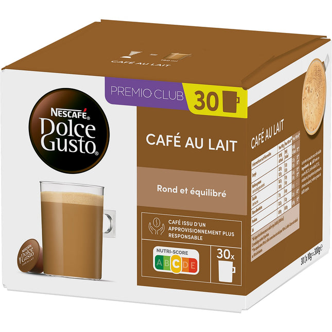 Dosette NESTLE DOLCE GUSTO CAFÉ AU LAIT x30