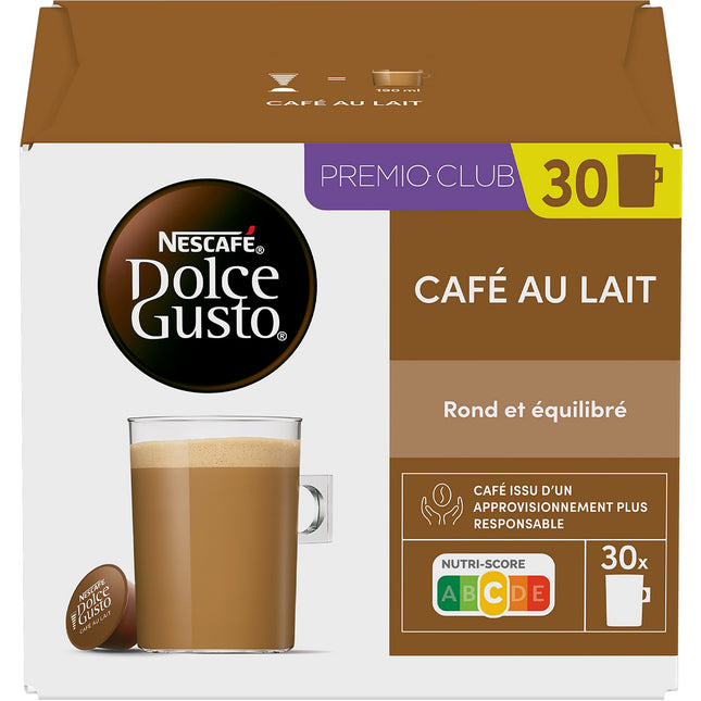 Dosette NESTLE DOLCE GUSTO CAFÉ AU LAIT x30