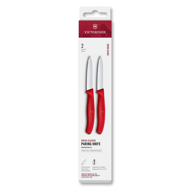 Couteau d'office VICTORINOX 8cm rouge x2