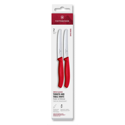 Couteau à tomates VICTORINOX tomates - table 11cm rouge x2
