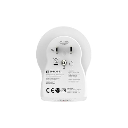Adaptateur de voyage SKROSS Europe vers USA + USB