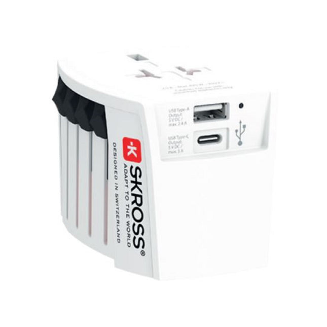 Adaptateur de voyage SKROSS universel +1 USB AC