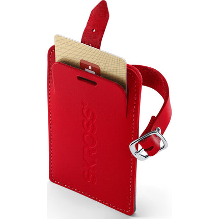 Etiquette de transport SKROSS pour 2 valises cuir rouge