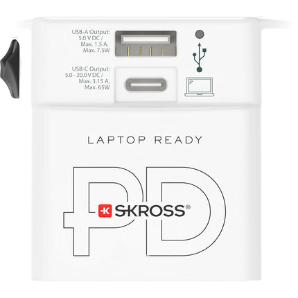 Adaptateur de voyage SKROSS 65W + Chargeur rapide + cable