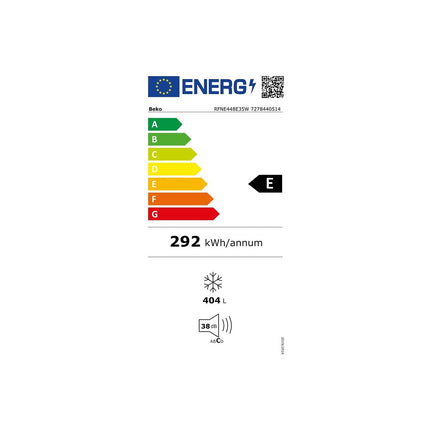 Congélateur armoire BEKO RFNE448E35W No Frost