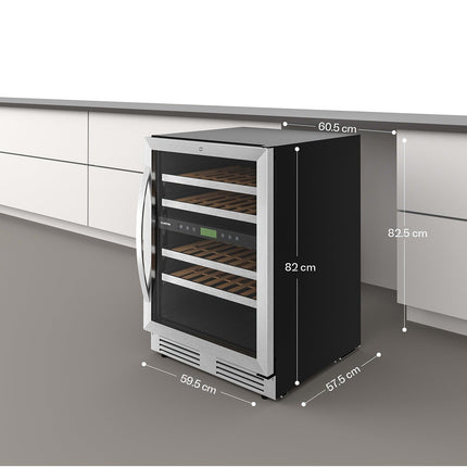 Cave à vin polyvalente KLARSTEIN VeroSteel 2 zones 129L 43 bt 60 cm Inox