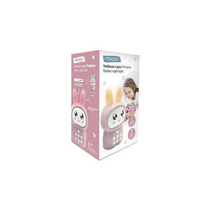 Veilleuse MOOOV Lapin Pompon avec bruits blancs - rose