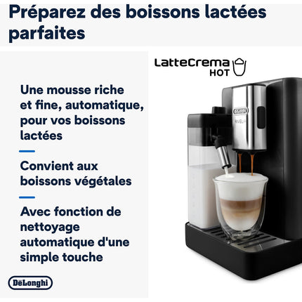 Expresso Broyeur DELONGHI FEB4455.B Rivelia Latte Noire