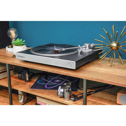 Platine vinyle VICTROLA ORTOFON 2M RED NOIR FACADE GRISE