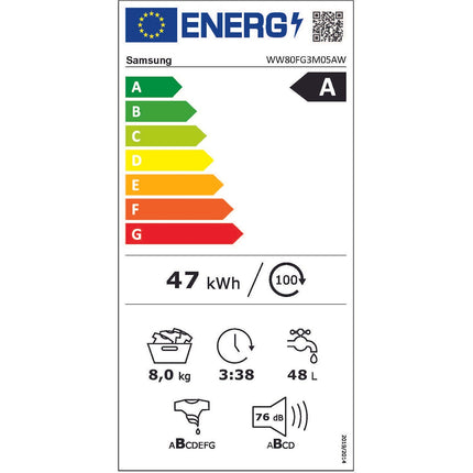 Lave linge compact SAMSUNG WW80FG3M05AW