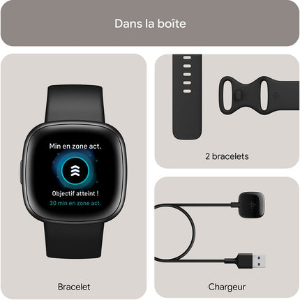 Montre santé FITBIT Versa 4 Aluminium Graphite et