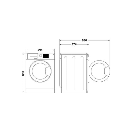 Lave linge séchant hublot encastrable HOTPOINT NDB8635KFR