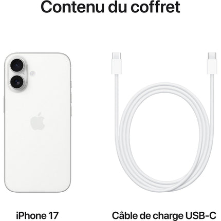 Smartphone APPLE iPhone 17 Blanc 256Go Batterie Neuve Reconditionné