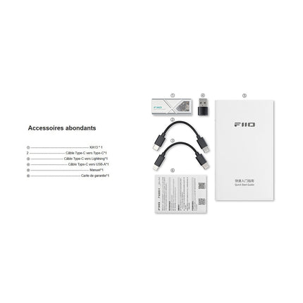 DAC audio FIIO Ampli portable KA13 USB-C Silver