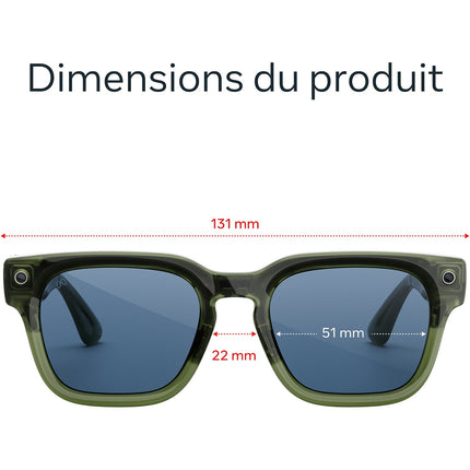 Lunettes connectées META Fury Vert foncé verres bleu clair