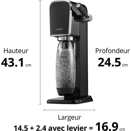 Machine à soda SODASTREAM ART Noire Pack Lave-Vaisselle